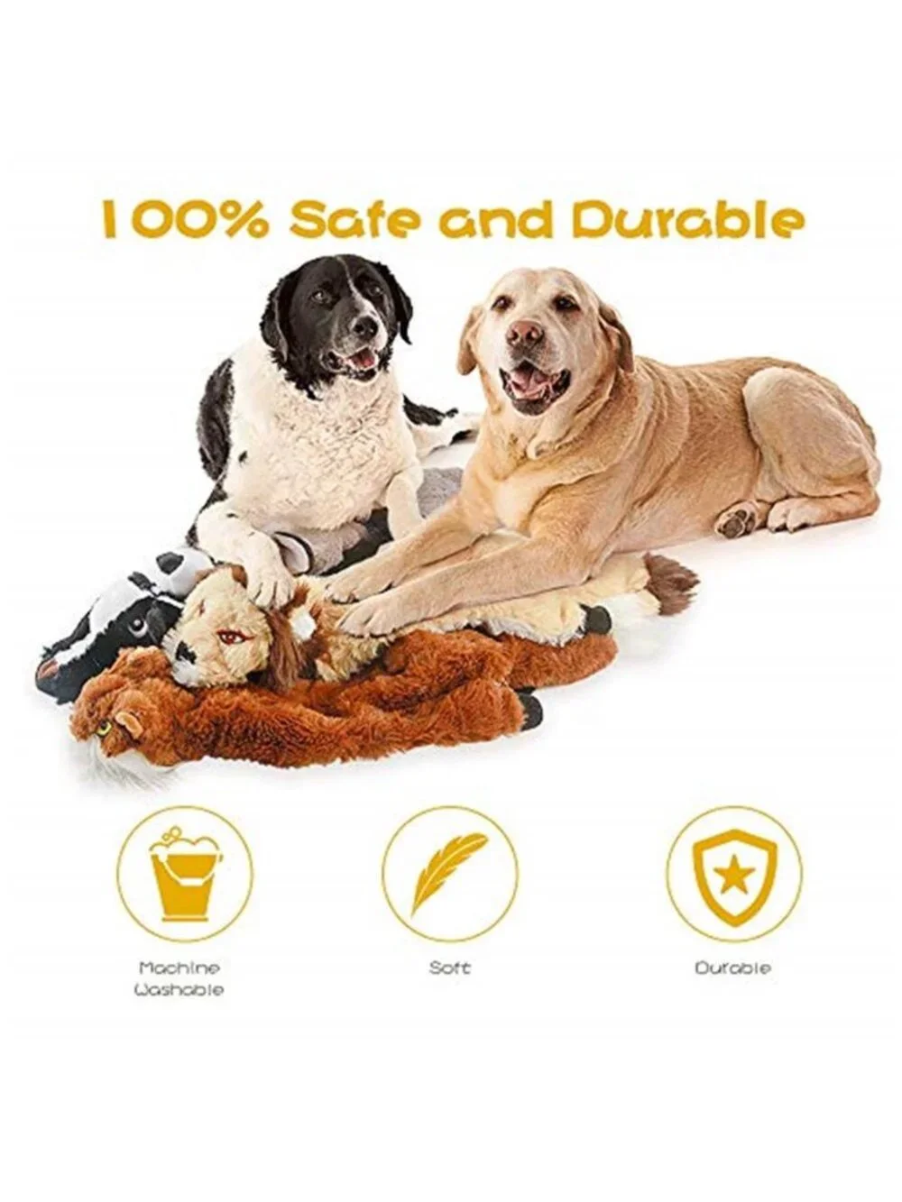Dog Squeak Toys, No Stuffing Plush Dogs Chew Toy Bundle for Small Medium Large